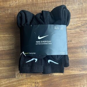 Nike Everyday Cotton Cushioned Crew Socks - Black